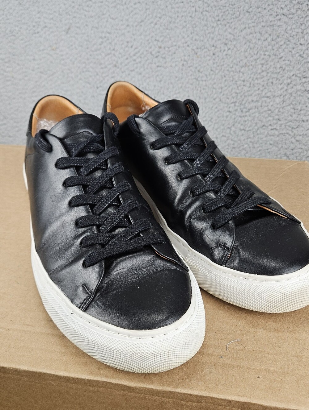 Beckett Simonon Reid Men's 10 Black Leather Lace-Up Low Top Sneakers Clean